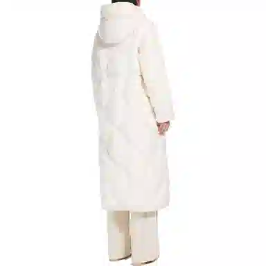 WEEKEND MaxMara Quilted Hoodie Cotton Jacket White