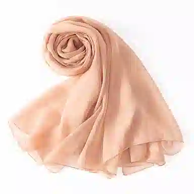 上海故事 纯色加大真丝雪纺素色长巾海滩沙漠旅游推荐 桑蚕丝 丝巾 女款