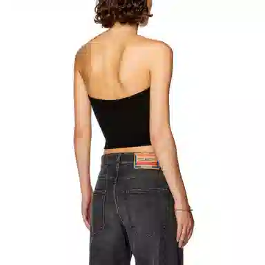 DIESEL OVAL-D Logo Cutout Bustier