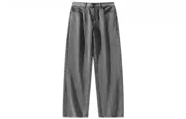 大卫贝肯 美式高街复古水洗基础款直筒长裤宽松垂坠感潮流百搭牛仔裤 男女同款