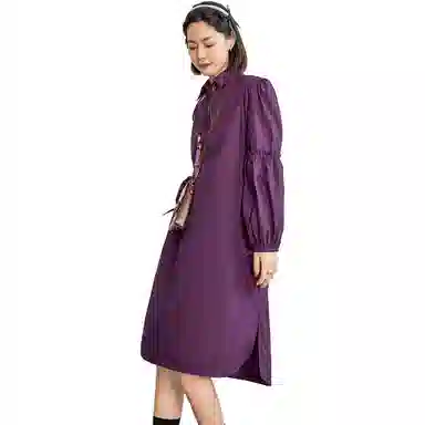 美洋 民族风流苏长袖连衣裙