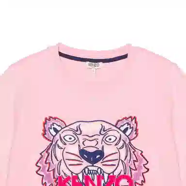 KENZO Tiger Embroidered Pullover Sweatshirt Pink