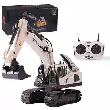 简普森 合金挖掘机喷雾工程车 遥控玩具