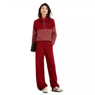 恒源祥 纯色设计细腻柔和亲肤高腰休闲裤 女款