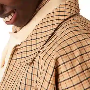 Miu Miu Plaid Embroidered Logo Jacket