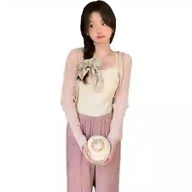 花栗鼠小姐 窄版纯色阔腿休闲裤 女款