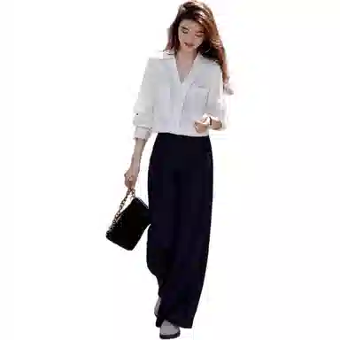 【dme】 纯色口袋休闲长袖衬衫 女款 本白