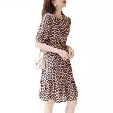 【dme】满印短袖连衣裙