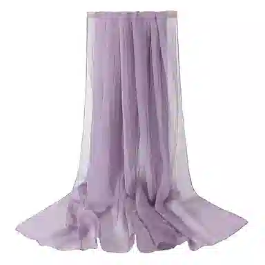 上海故事 纯色加大真丝雪纺素色长巾海滩沙漠旅游推荐 桑蚕丝 丝巾 女款