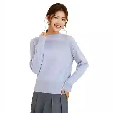 恒源祥 坑条半高领打底毛衣 女款