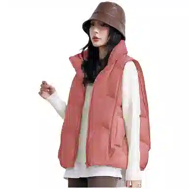 鸭鸭 时尚纯色立领百搭休闲加厚保暖简约外穿通勤办公室穿搭羽绒马甲 女款