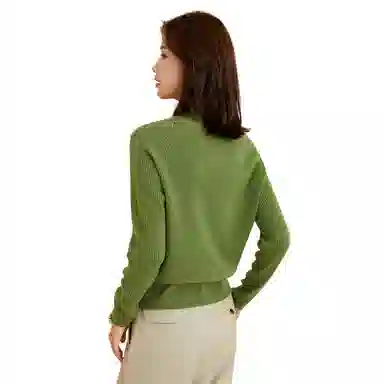 恒源祥 坑条半高领打底毛衣 女款