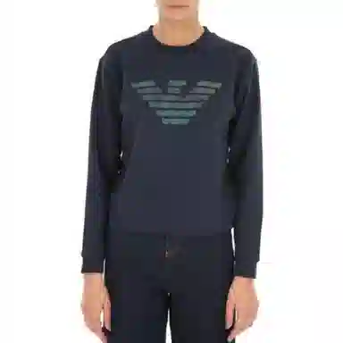 Emporio Armani Logo Print Sweatshirt Blue