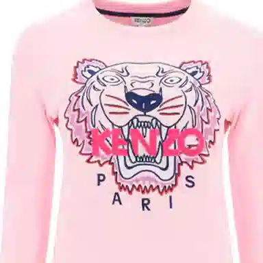 KENZO Tiger Embroidered Pullover Sweatshirt Pink