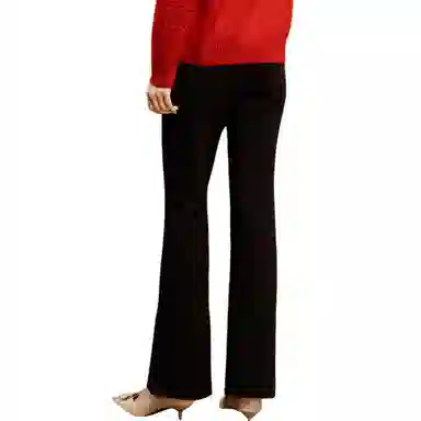 恒源祥 微喇叭西装高腰休闲裤 女款 黑色