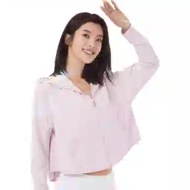 探路者 纯色透气短款宽松防晒服 女款