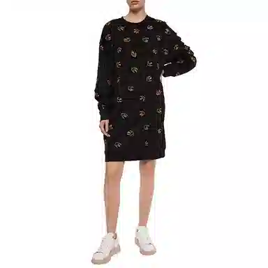 McQ Alexander McQueen Long Sleeve Dress Black