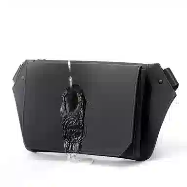 维多利亚旅行者 休闲百搭高级感个性时尚大学生简约质感通勤出行防泼水 超纤合成革 胸包单肩包斜挎包 男款 黑色