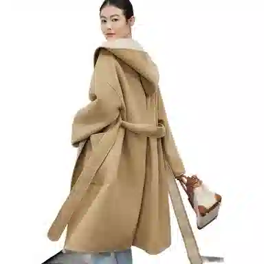 美洋 连帽翻领大衣 女款