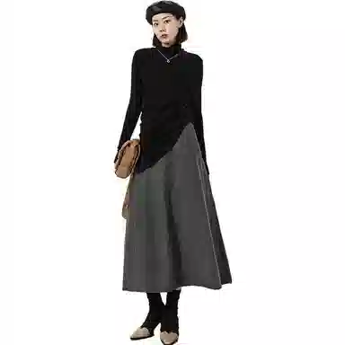 美洋 纯色高领打底休闲长袖衬衫 女款