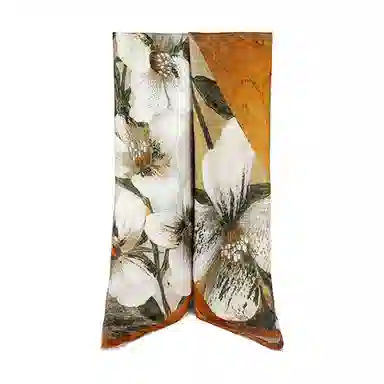 丝萝工艺 上海故事 花萝真丝喷绘大方巾 桑蚕丝 丝巾 女款 别样桃花