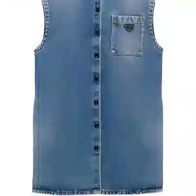 Prada SS23 Denim Vest Classic Triangle Logo