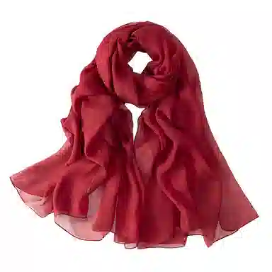 上海故事 纯色加大真丝雪纺素色长巾海滩沙漠旅游推荐 桑蚕丝 丝巾 女款