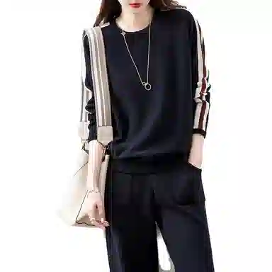 【dme】 羊毛针织套装女休闲运动套装 女款 藏青