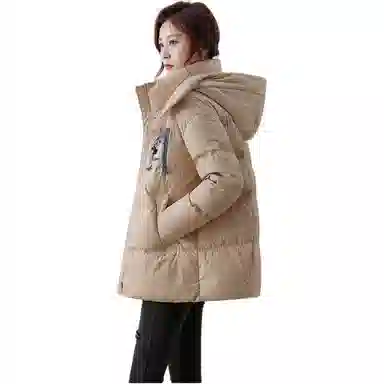 鸭鸭 纯色通勤连帽拉链轻盈羽绒服 女款