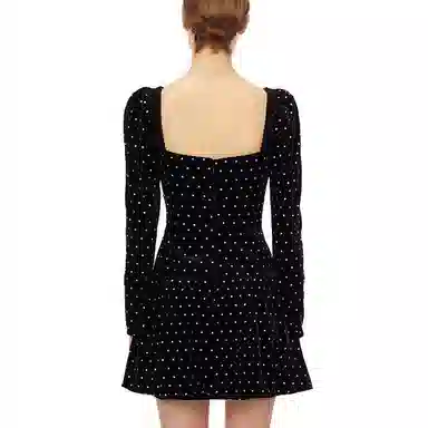 Self-portrait Classic Long Sleeve Dress Black