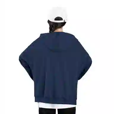 棉致 简约纯色宽松休闲连帽长袖卫衣 女款