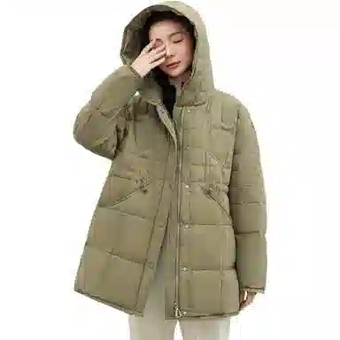 鸭鸭 连帽收腰修身显瘦羽绒服 女款
