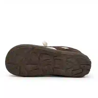 芭芭鸭 时尚休闲 舒适平底 系带 防滑耐磨 低帮 板鞋 女款 棕色