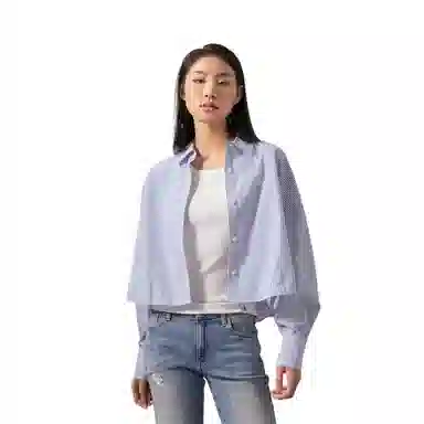 Calvin Klein Striped Cropped Shirt