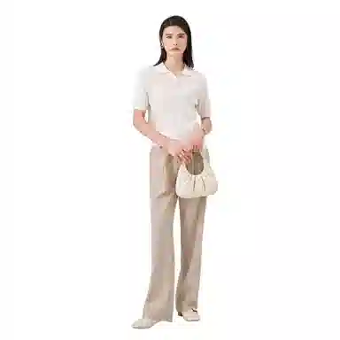 恒源祥 纯色翻领通勤气质针织衫 女款