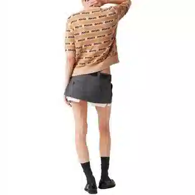 Miu Miu SS23 Logo Sweater Brown