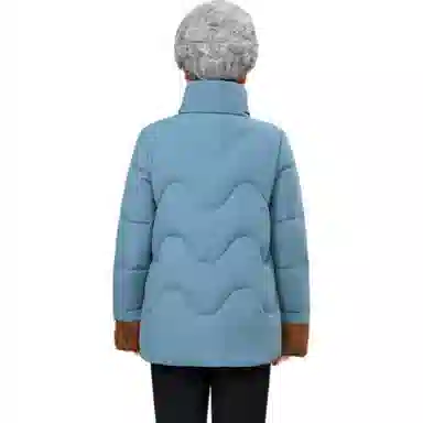 鸭鸭 韩版立领花色直筒羽绒服 女款