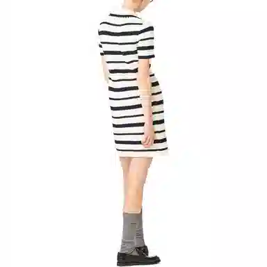 Miu Miu SS24 Striped Knit Mini Dress Ivory
