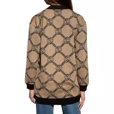 GUCCI FW21 Interlocking GG Wool Cardigan Brown