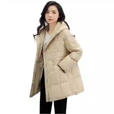 鸭鸭 连帽收腰修身显瘦羽绒服 女款