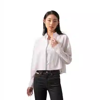 Calvin Klein Striped Cropped Shirt