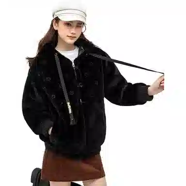 鸭鸭 纯色连帽加厚羽绒服 女款