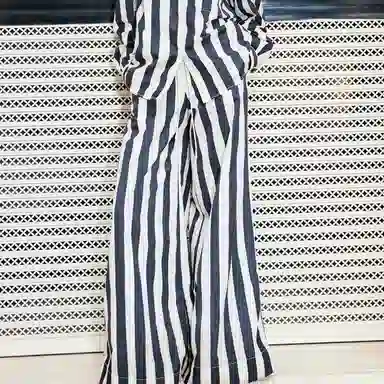 MOCO x SUNNEI Striped Wide-Leg Pants