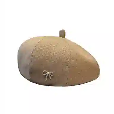 木林森 韩系日系蝴蝶结百搭大头围休闲简约显脸小 棉 贝雷帽 男女同款情侣款