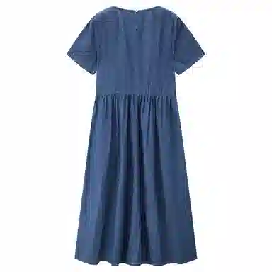 佐丹奴 纯棉水洗圆领短袖连衣裙 女款