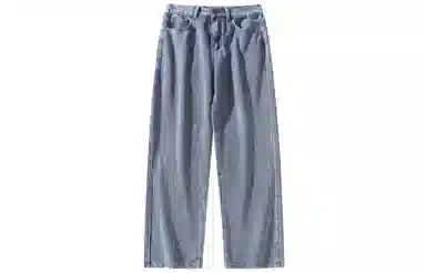 大卫贝肯 美式高街复古水洗基础款直筒长裤宽松垂坠感潮流百搭牛仔裤 男女同款