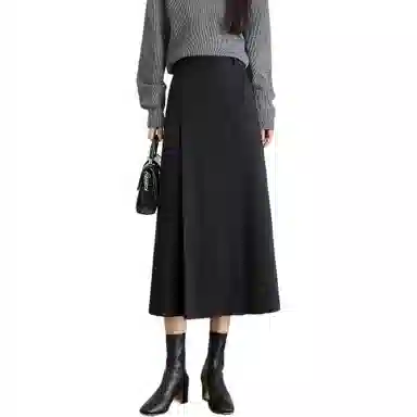 【dme】 纯色半身中长款休闲长裙 女款 黑色