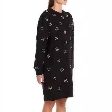 McQ Alexander McQueen Long Sleeve Dress Black