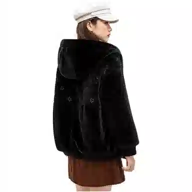 鸭鸭 纯色连帽加厚羽绒服 女款