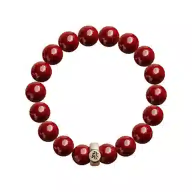 盈满堂 生肖龙年原矿佛珠 再造辰砂朱砂 手串 男女同款情侣款